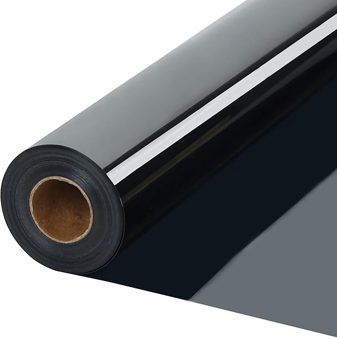 HTVVETUR Black HTV Iron on Vinyl 12Inch by 35ft Heat Transfer Vinyl