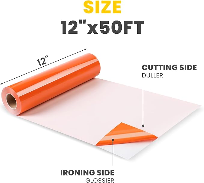 HTVRONT Orange Iron on Vinyl