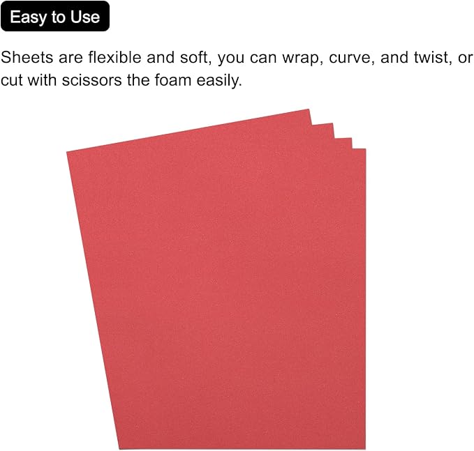 MECCANIXITY EVA Foam Sheets Red 19.7 Inch x 35.4 Inch 1mm Thick Crafts Foam