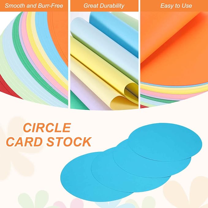 MECCANIXITY 24 Pcs Circle Card Stock, 6.7 Inch Round Cutouts Paper Thick