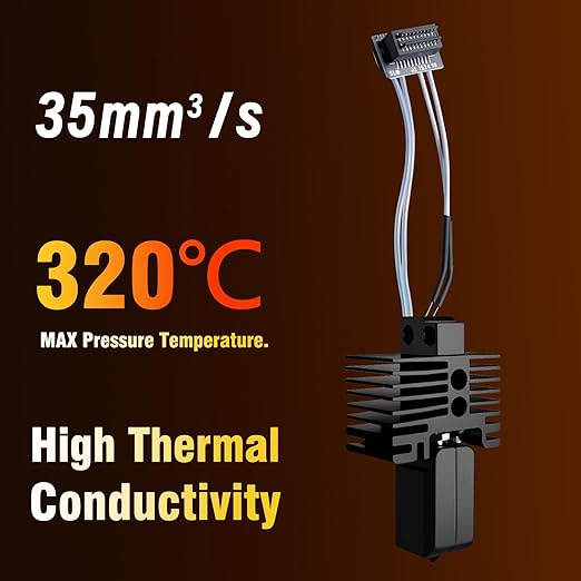 JUUPINE Upgraded Bambu Lab Hotend kit for Bambu Lab P1P/P1S 3D Printer,24V 60W Ceramic Heater HotEnd Kit with Removable Hardened Steel 0.4mm Nozzle for Bambu Labs P1 Series 3D Printers