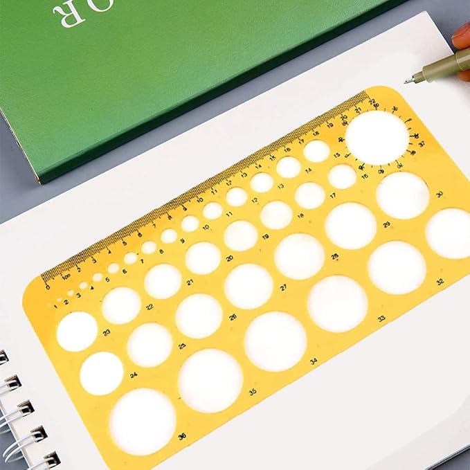Utoolmart Circle Guide Template 22cm Geometric Drawing Template Measuring Ruler