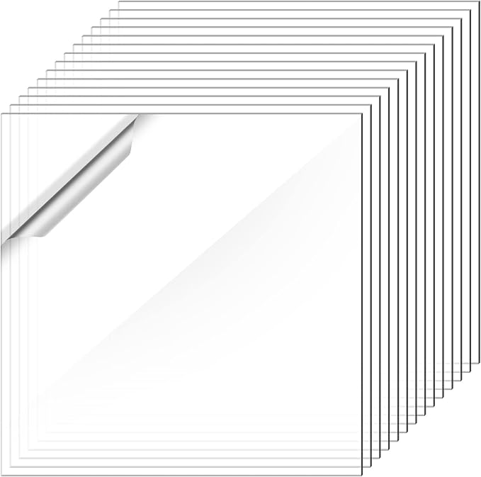 Chunful Clear Acetate Sheets 12x12 Inch, 20 Pack Thick Transparent Plastic