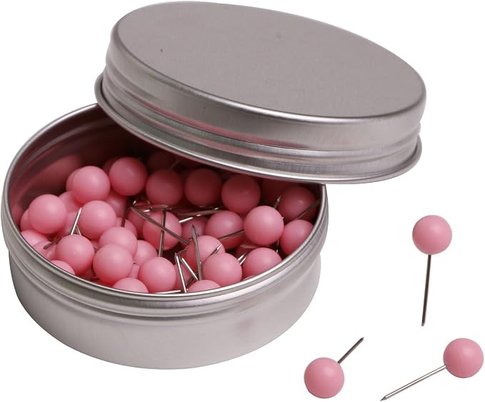 Tupalizy 100PCS 1/4 Inch Small Round Head Map Tacks Pins