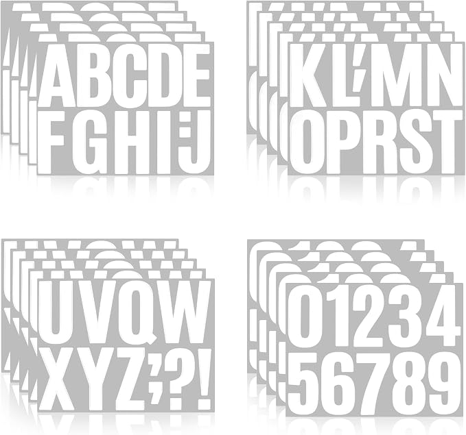 220 Pieces 20 Sheets Letter Stickers, Self Adhesive Vinyl Waterproof Mailbox