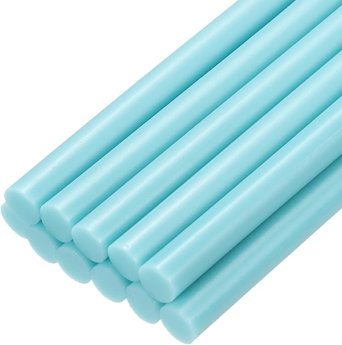 uxcell Mini Hot Glue Sticks for Glue Gun 7mm x 100mm Water Blue 12pcs