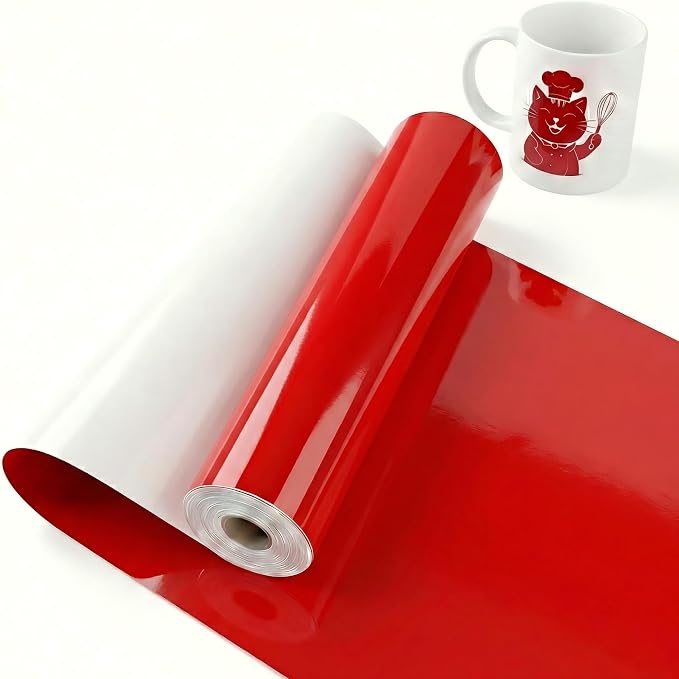 Red Permanent Vinyl for Cricut Cutting Machine, Waterproof, Durable Red Vinyl