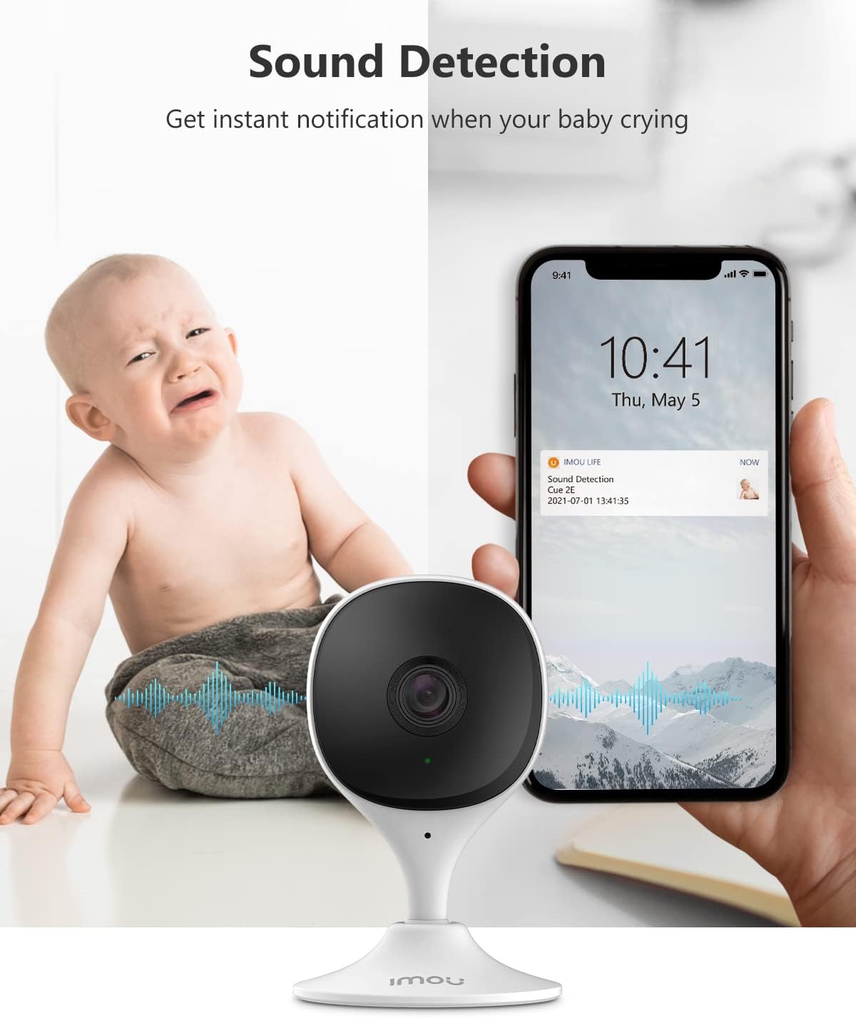 Imou Home Security Camera 2 Pack 1080P Baby Monitor with Night Vision, 2-Way Audio, Human Detection, Sound Detection, Plug in WiFi Indoor Camera Dog Cam with App, 2.4G Wi-Fi Only, Works with Alexa