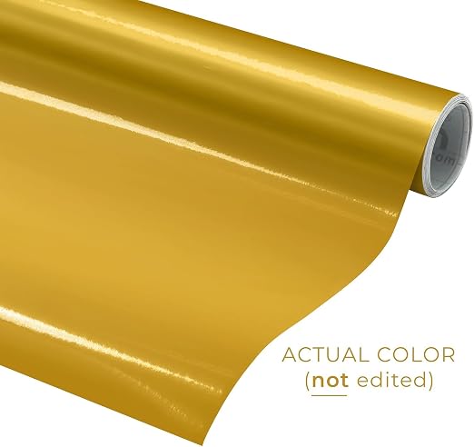 VViViD DECO65 Metallic Gold Gloss Permanent Adhesive Craft Vinyl