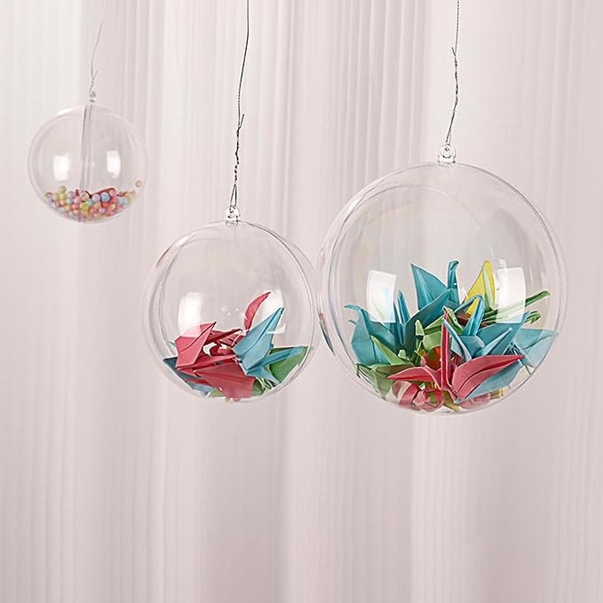 Jishi 10pk Clear Plastic Christmas Ornaments