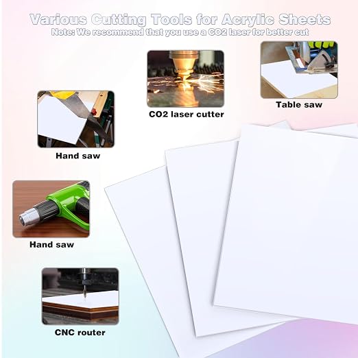 Adrattnay White Acrylic Sheets 1/8 Thick, Opaque Acrylic Sheets Acrylic Panel