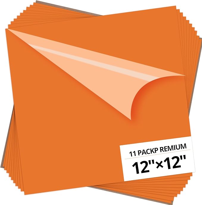 Dysania Orange Heat Transfer Vinyl, 10 Pack 12 x 12in Orange HTV Vinyl | Iron