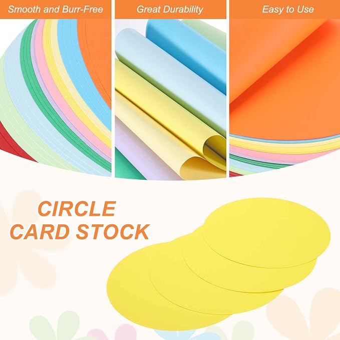 MECCANIXITY 24 Pcs Circle Card Stock, 5.9 Inch Round Cutouts Paper Thick