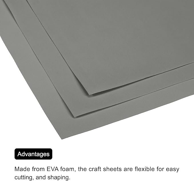 MECCANIXITY EVA Foam Sheets Grey 19.7 Inch x 17.7 Inch 0.8mm Thick Crafts Foam