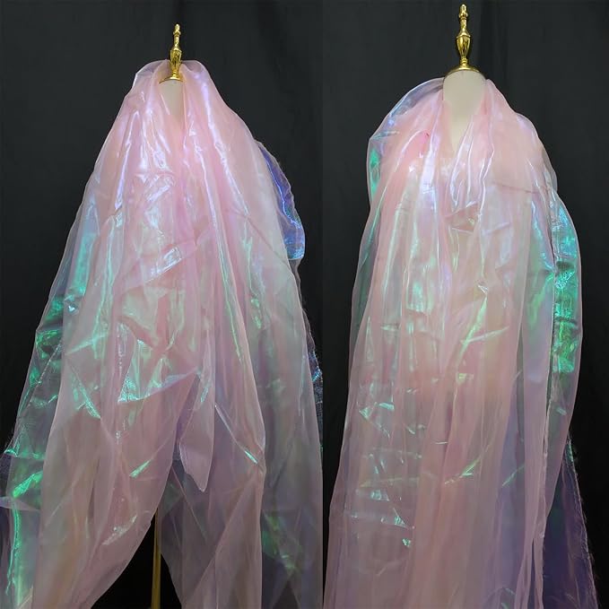 Light Pink Iridescent Organza Fabric