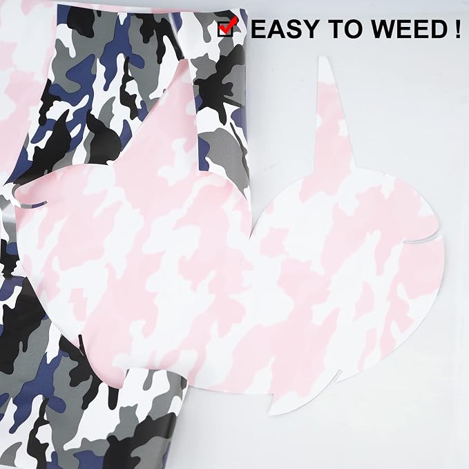 TUMIYA Camo Army Grey Heat Transfer HTV Vinyl Rolls, Stretchy PU HTV Vinyl