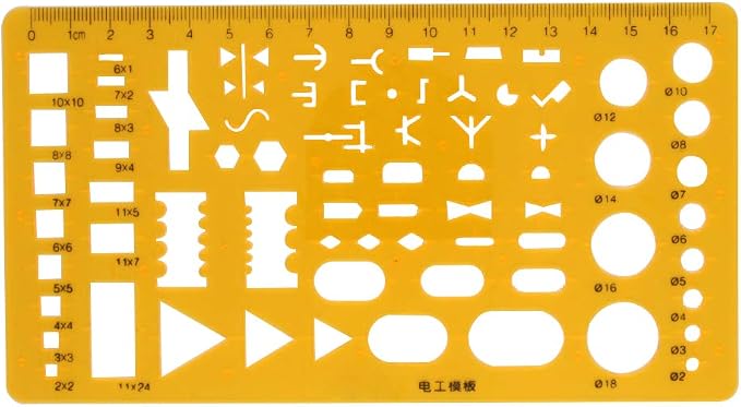 Utoolmart Drafting Templates Geometric Drawing Template Measuring Ruler Yellow