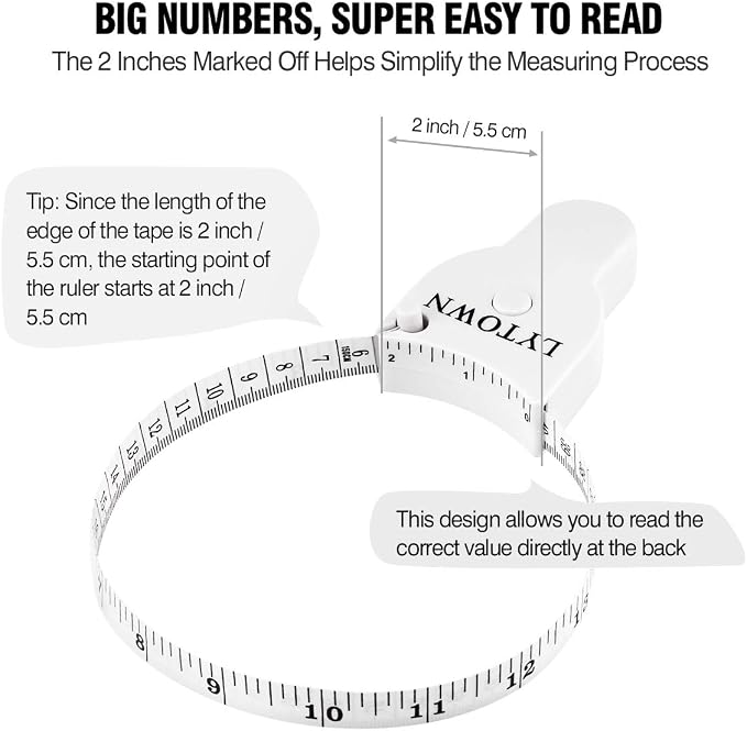 2PCS Body Tape Measure 60inch, Automatic Telescopic Tape Measure