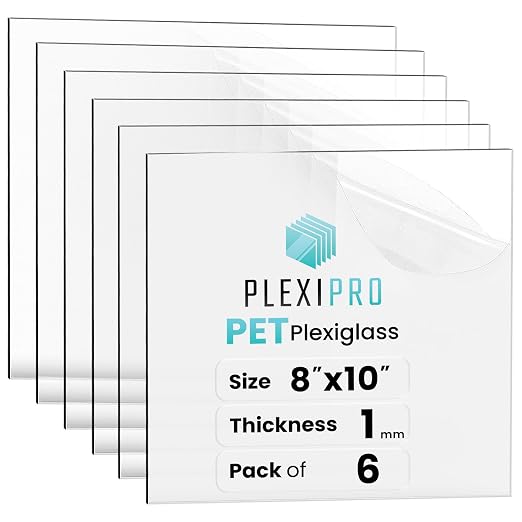 8"x10", Flexible PET Plexiglass Sheets | Transparent, shatter-resistant