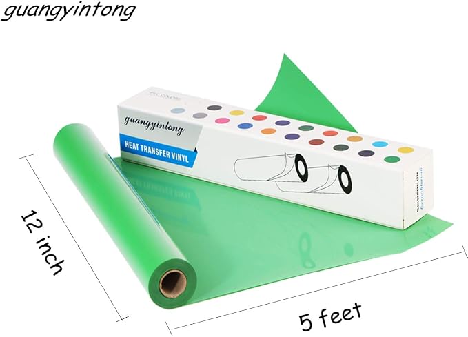 guangyintong Heat Transfer Vinyl Fruit Green HTV Rolls, Glossy Surface HTV Vinyl