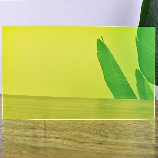6 PCS Transparent Fluorescent Green Cast Acrylic Sheets 8" x 12" x 0.118"