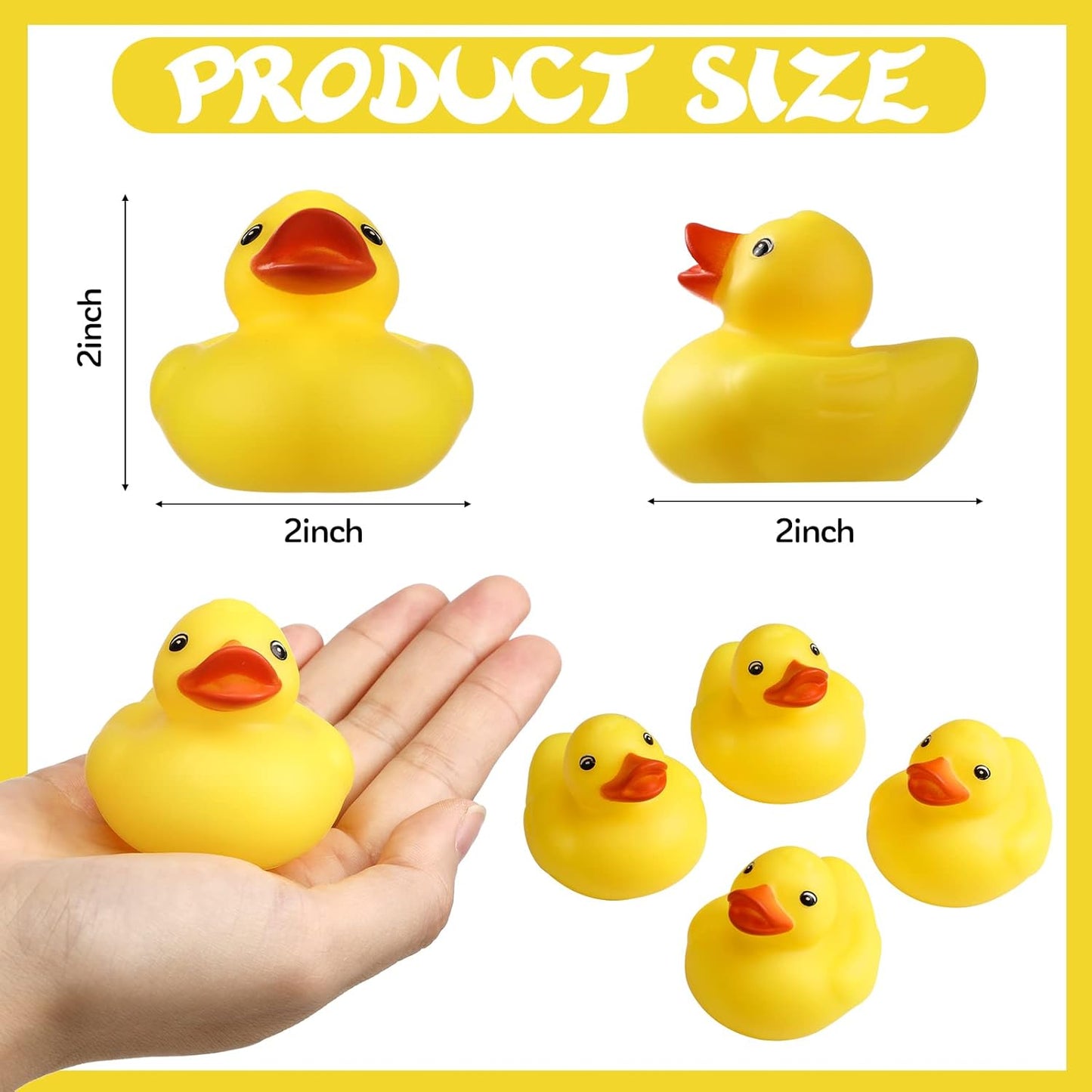 Vinsot 2 Inch Yellow Rubber Duck Bath Toys Large Rubber Ducks Bath Ducks Squeak Bathtub Toys for Birthday Pool Decoration Game Supplies(30 Pcs)