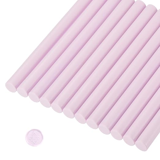 MECCANIXITY 12 Pcs Pale Pink Cylinder Sealing Wax Stick Glue Gun Wax Seal Rod