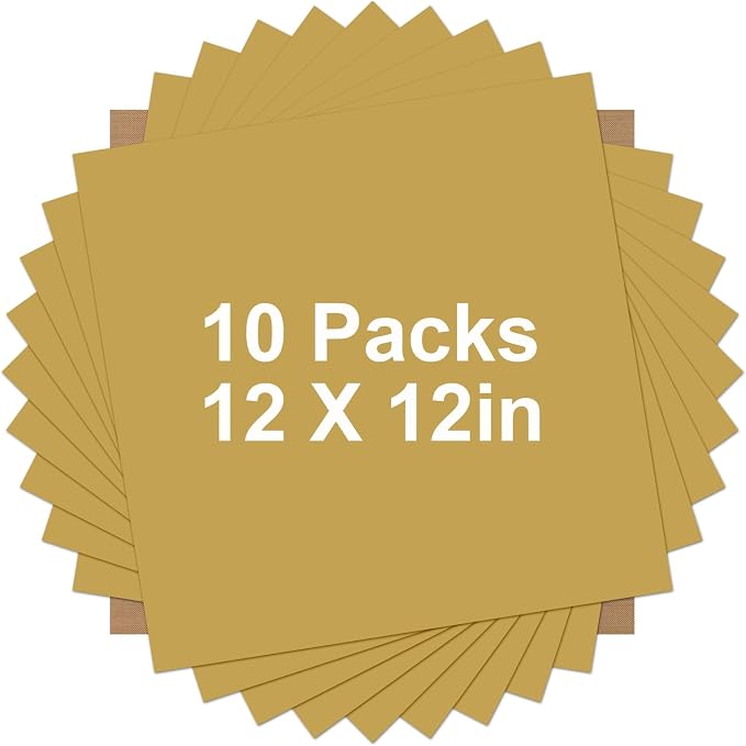 HTVRONT Gold HTV Heat Transfer Vinyl Bundle: 10 Pack 12"x12" Iron on Vinyl |