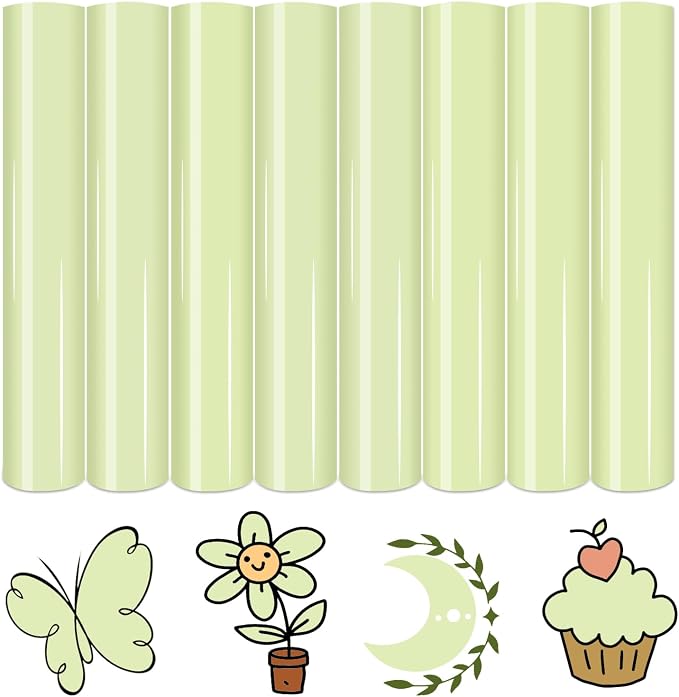 HTVSTD Tea Green Boho HTV Heat Transfer Vinyl 8pcs 12×10in Iron on Vinyl |
