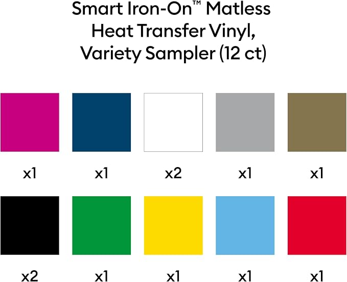 Cricut® Smart Iron-On™ Matless HTV Variety Sampler - 13 in x 12 in | HTV Heat