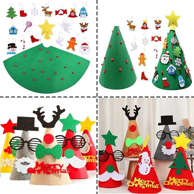 24 Pcs Felt Sheets for Crafts, 8 X 12 Inch Christmas Red Yellow White Fabric