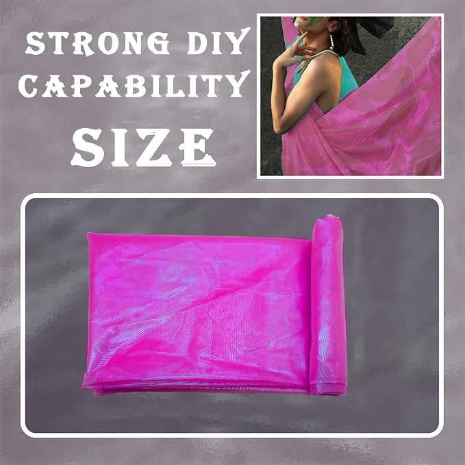 3.3 Yard Long Hot Pink Iridescent Organza Fabric