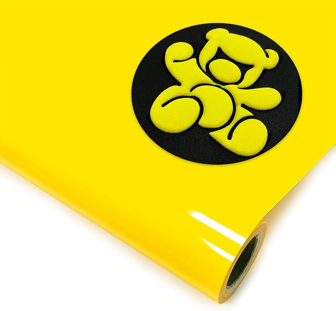 Yellow Puff Vinyl Heat Transfer 12Inch x 6Ft, Puff Htv