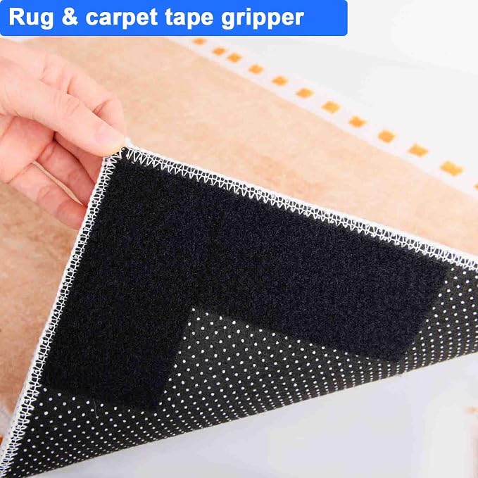Hook and Loop Tape 4in x 8in 6 Pairs, Slef Adhesive Interlocking Strip