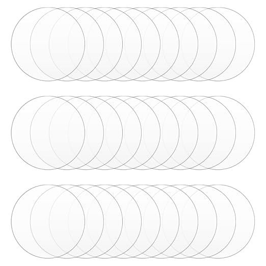 30Pcs 4 inch Clear Acrylic Discs Acrylic Circle Blanks, Round Acrylic Sheets