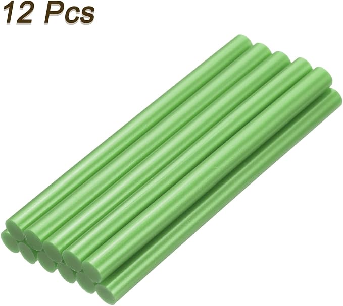 uxcell Mini Hot Glue Sticks for Glue Gun 7mm x 100mm Light Green 12pcs