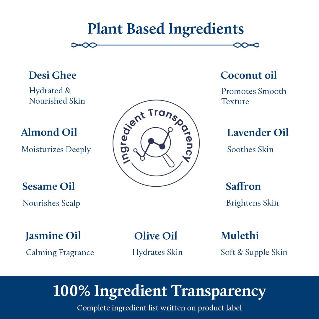Blue Nectar Ayurveda Gentle Baby Oil for Newborn Skin Care -Moisturizing Baby Massage Oil for Dry Skin &Scalp Moisturizer| Soothing with 100% Natural Coconut Oil & Organic Ghee (13 Herbs, 3.38 Fl Oz)