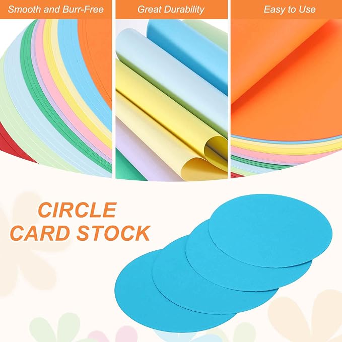 MECCANIXITY 24 Pcs Circle Card Stock, 3.9 Inch Round Cutouts Paper Thick