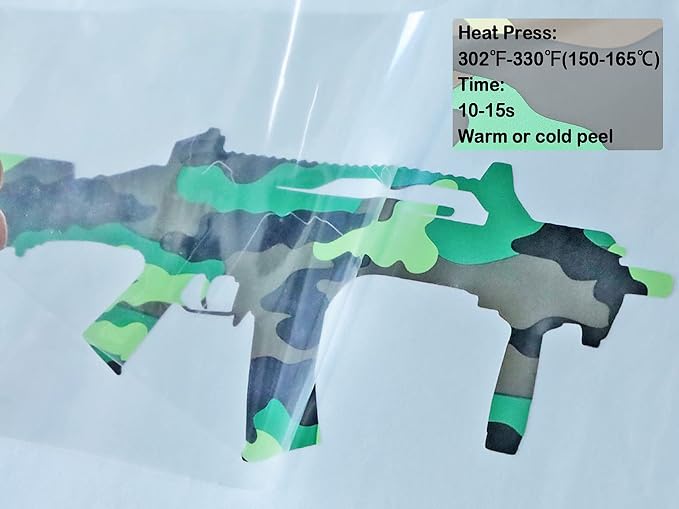 FUNKAKA Camo Army Green HTV Heat Transfer Vinyl Rolls, Stretchy PU HTV Vinyl
