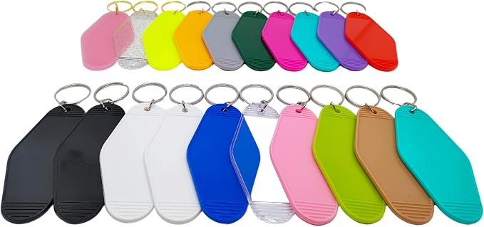 20pcs Blank Hotel Keychains Bulk Vintage Motel Keychain Vinyl Printing