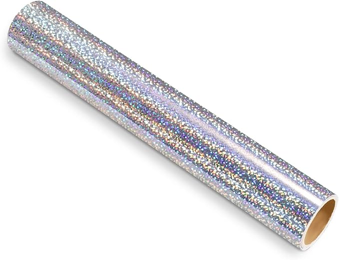 TECKWRAP Sparkle Holographic Silver Vinyl Glitter Permanent Chrome Adhesive