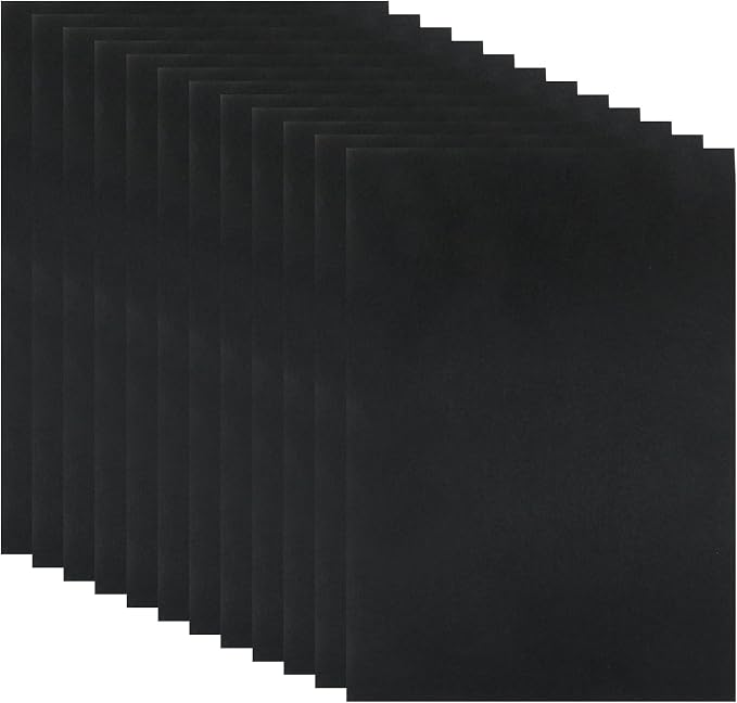 12 Pcs Black Felt Sheets, 8 x 12 Inch, 1mm Thick | Felt Fabric