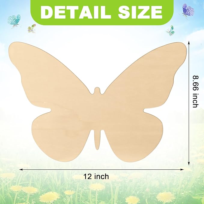 Anglechic 12 Pack 12 Inch Wooden Butterflies