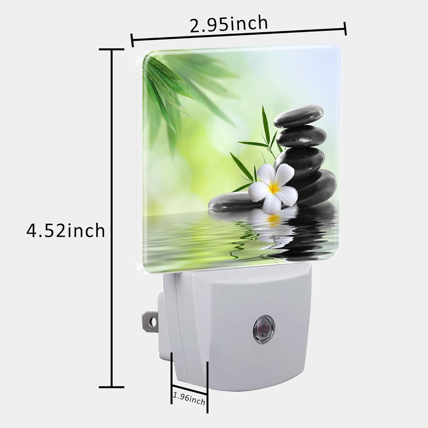 Plug in Night Lights Spa Concept Zen Stones Nightlight Plug Into Wall Dusk to Dawn Sensor LED Night Light for Kid Girls Boys Women Men Room Decor, Hallway, Kitchen, Bathroom, Nursery, Stairs