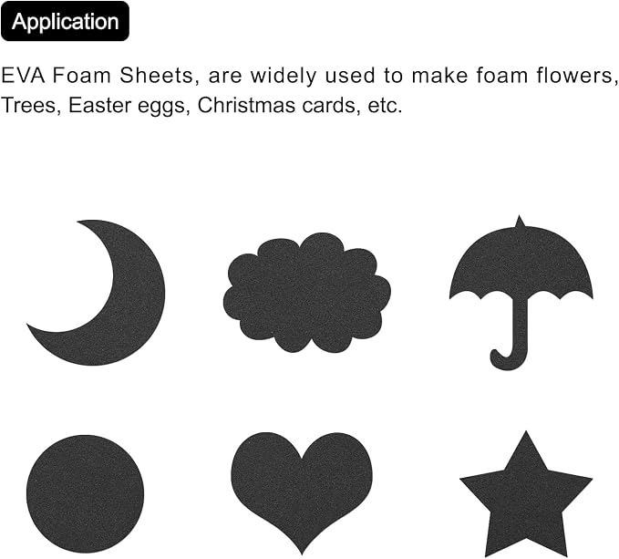 MECCANIXITY EVA Foam Sheets Black 19.7 Inch x 17.7 Inch 0.8mm Thick Crafts Foam