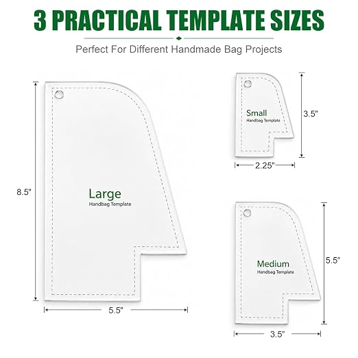 Set of 3 Purse Bag Pattern Template, 3 Versatile Sizes Clear Handbag Stencils