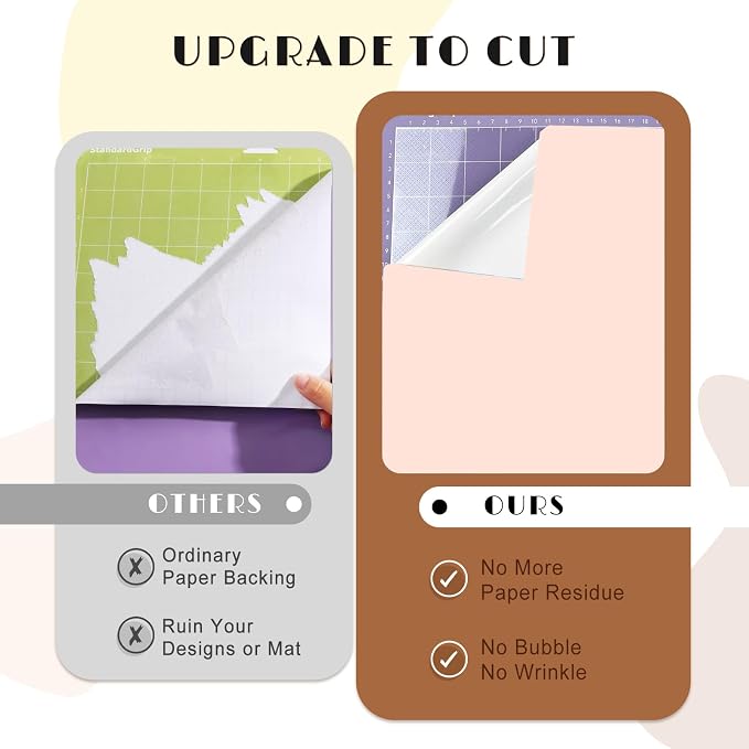 Tintnut Skin Tone Permanent Vinyl 8 Pcs 12x10in Light Pink Adhesive Vinyl |