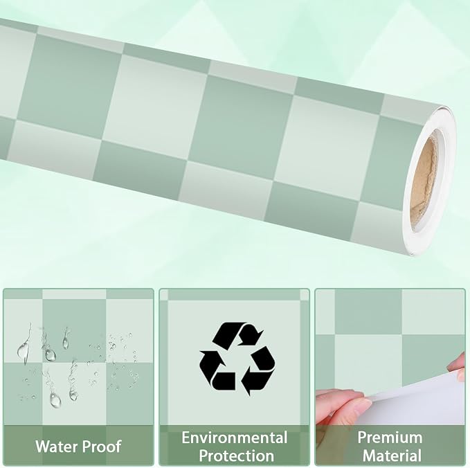 Green Checkered Bulletin Board Paper Roll Retro Hippie Green Bulletin Board