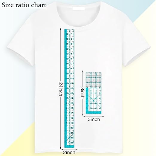 Acrylic Ruler 7 Piece Set, Quilting Rulers, Non Slip Rings 50 Pieces