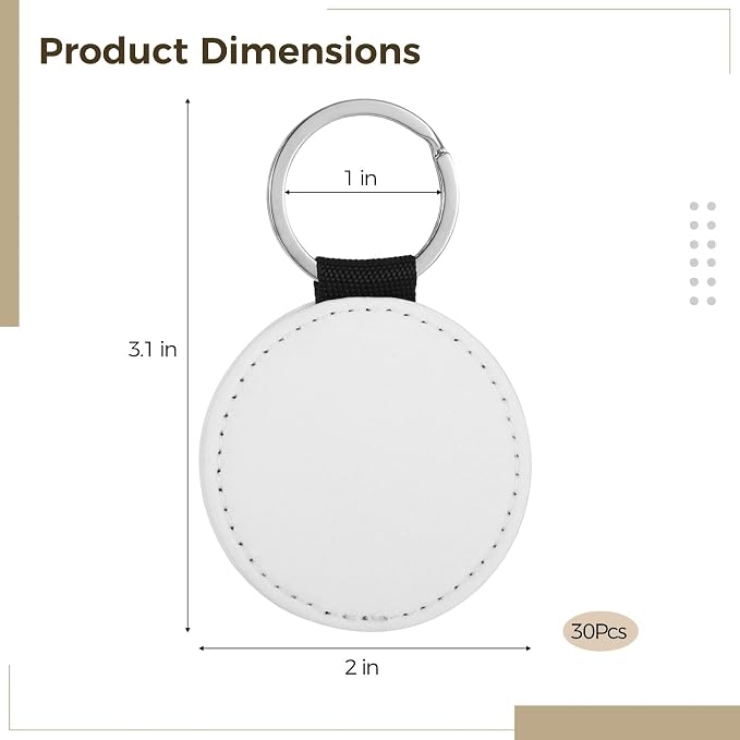 Homaisson Sublimation Keychain Blanks, Double-Sided PU Leather Keychains